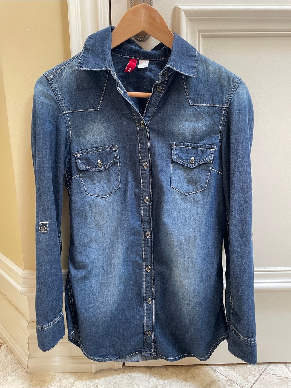 H&M Divided Denim Button-Up Shirt - Blue